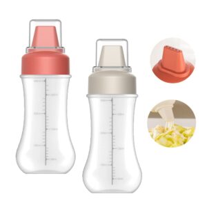 provivid 2-pack porous condiment squeeze bottles, leak proof refillable condiment container with lip, salad dressings,top dispensers for ketchup mustard mayo hot sauces oil honey syrup