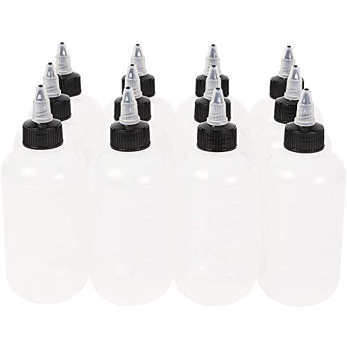 Juvale Boston Round Squeeze Bottles with Twist Caps (8 oz, White, 12 Pack)