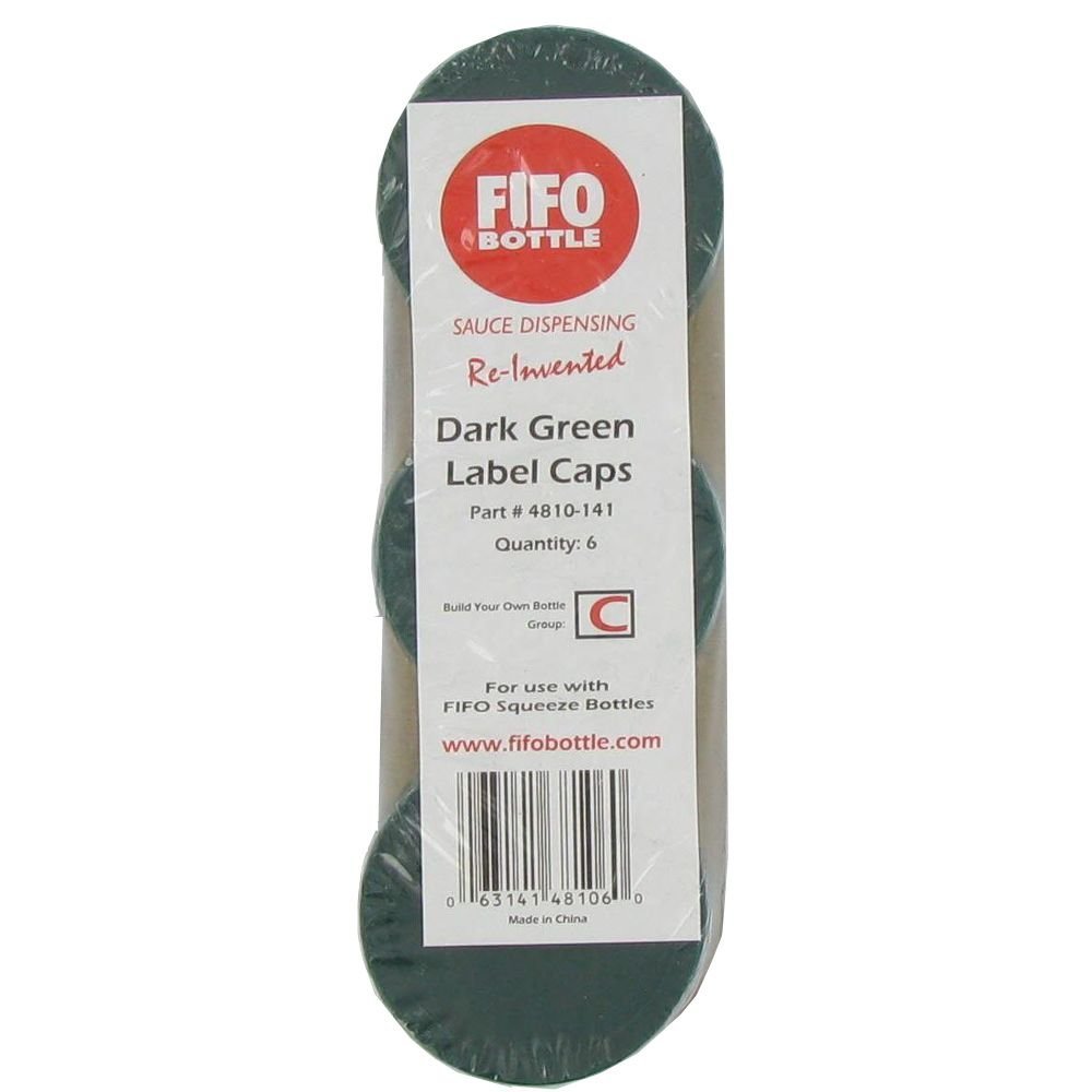 FIFO 4810-141 Dark Green Label Cap for FIFO Squeeze Bottles - 6 / PK