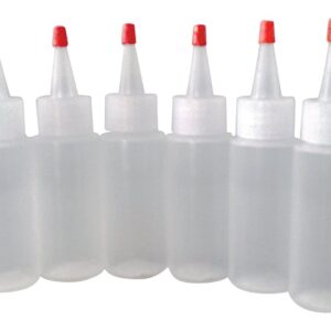 SanDaveVA Brand 6 Plastic Squeeze Bottles Cake Decorating Paint Crafts Condiments 60ml 2oz