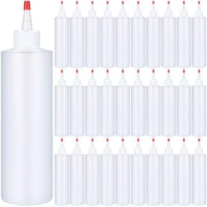 30 pack 16 oz plastic condiment squeeze bottles for sauces empty squirt bottle with red tip cap ketchup squeeze bottles for condiments bbq, dressing, paint, workshop, arts and crafts