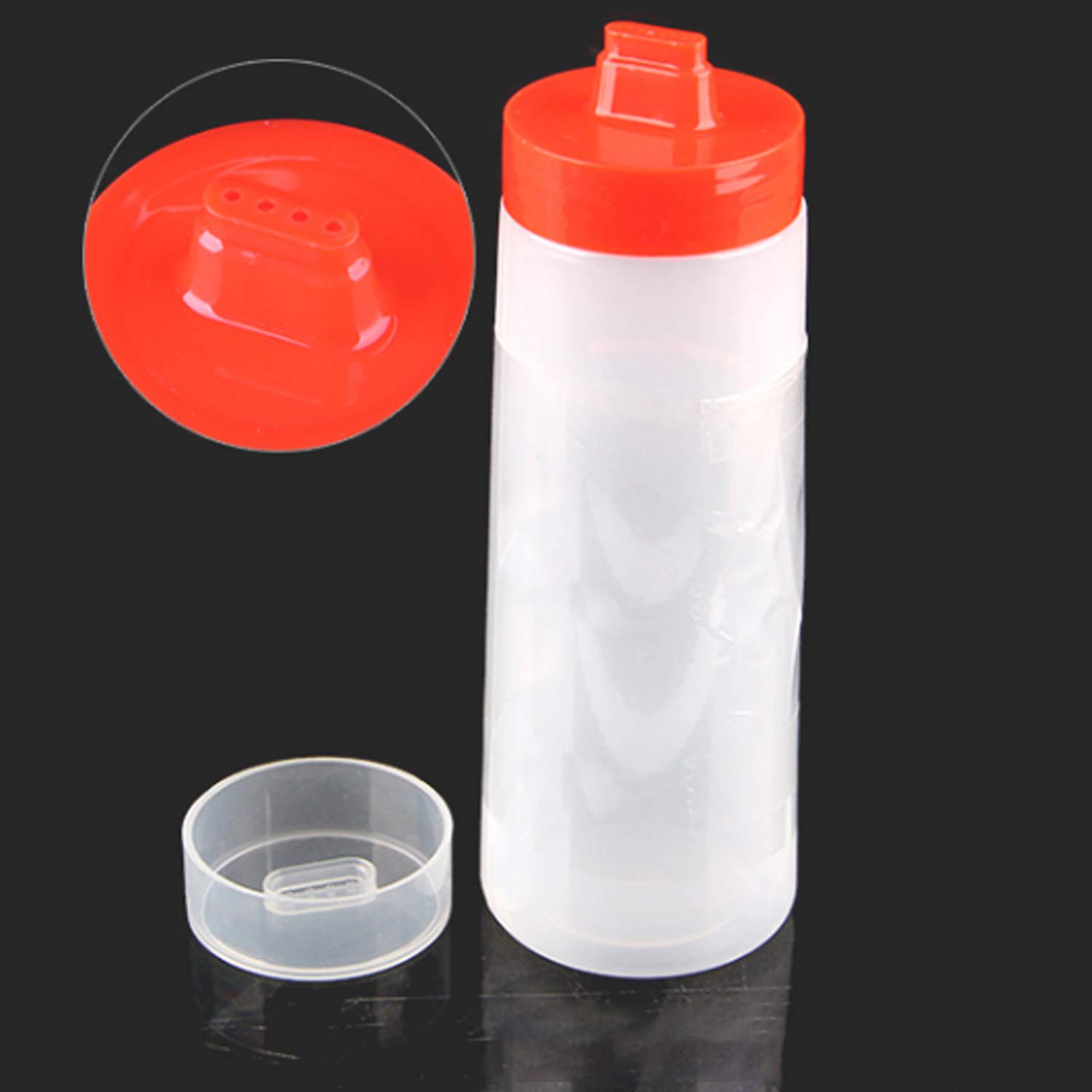 SCWBOEII 4-hole Sauce Squeeze Bottle, Resin Condiment Squeeze Bottle for Ketchup Jam Mayonnaise BBQ Sauce (3)