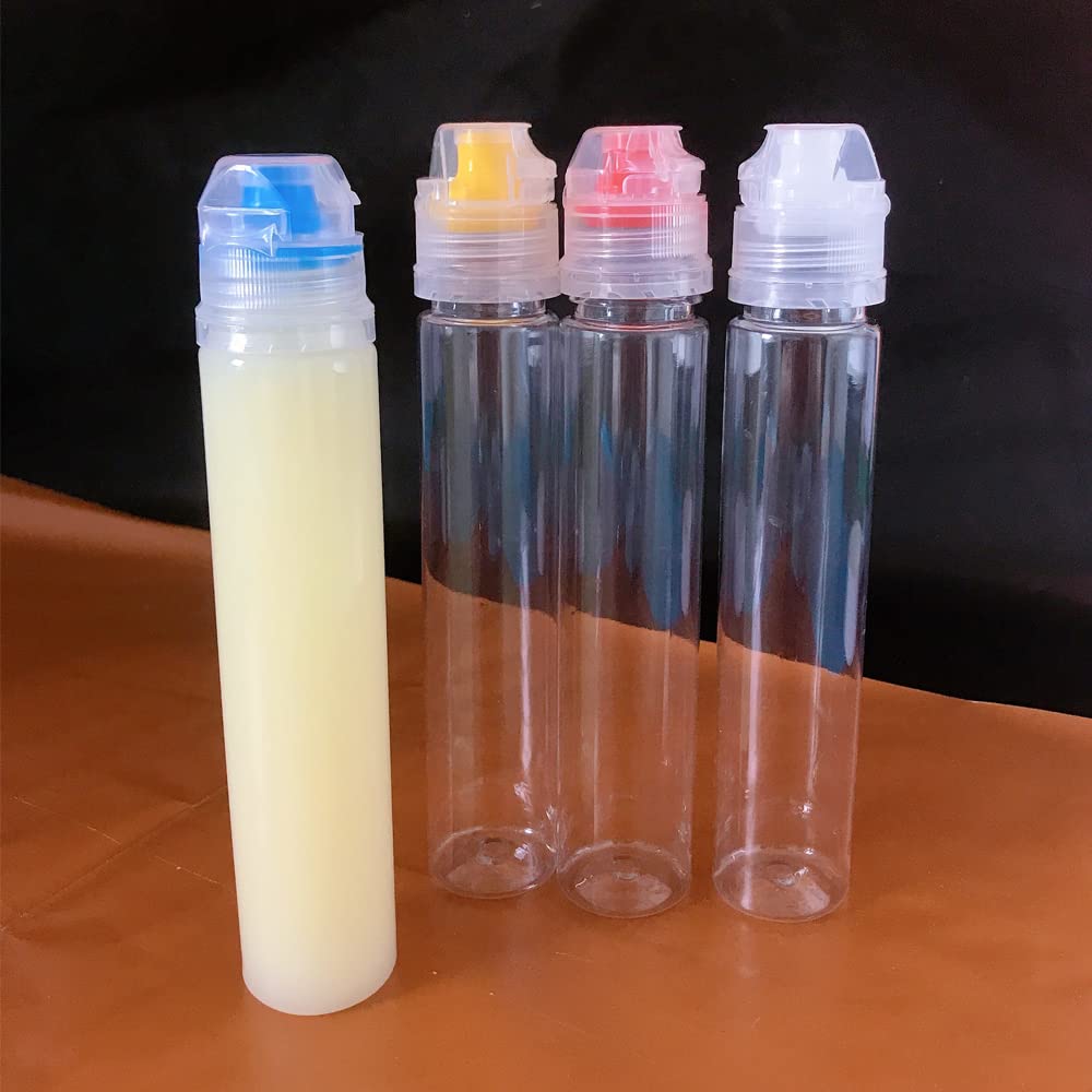 HYMAOME 8pcs Plastic Honey Squeeze Bottle Travel Condiment Dispenser Flip Top Reusable/Refillable Little Containers Camping/Lunch/Picnic Sauce Condiment Bottle
