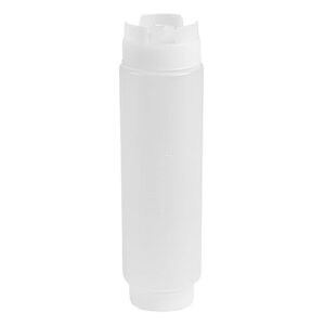 Restaurantware First In First Out 16 Ounce Condiment Squeeze Bottle 6 Refillable Lid FIFO Squeeze Bottle - Precision Dispensing Tip Flexible Clear Plastic Squeeze Bottle For Sauces