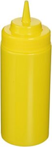 squeeze bottle, 16 ounce, wide mouth, plastic, yellow (6 pieces/unit)
