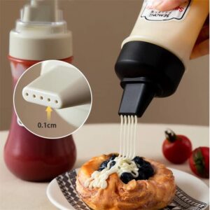 CASSAM 5 Hole Condiment Squeeze Bottle with Cleaning Brush 3-Pack Multicolor Bundle