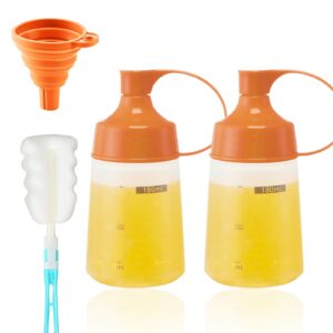 tockonimn condiment squeeze squirt bottles for sauces plastic - (4pcs, 6oz) ketchup bottles with top for paint cooking liquids sauce dispenser kitchen food bbq pancake drizzle mustard icing clear