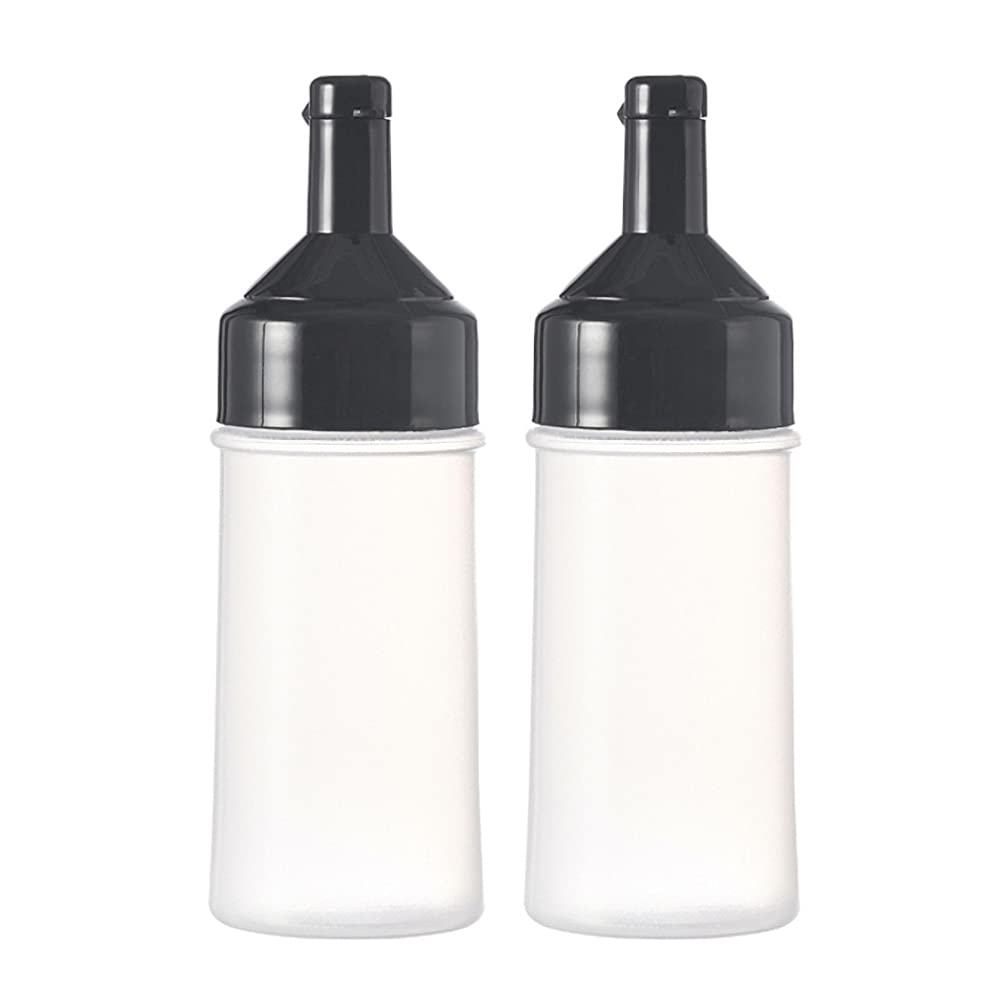 RAYNAG 2 Pack Condiment Squeeze Bottles Flexible Wide Mouth Containers Oil Dispensing Bottle with Attached Cap for Oils, Sauces, Salad Dressings, Syrup