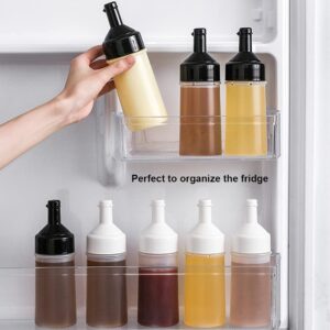 RAYNAG 2 Pack Condiment Squeeze Bottles Flexible Wide Mouth Containers Oil Dispensing Bottle with Attached Cap for Oils, Sauces, Salad Dressings, Syrup