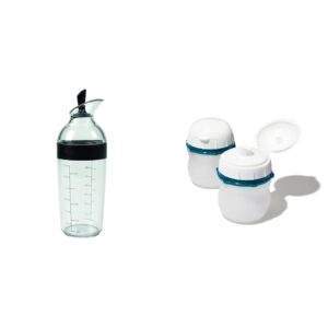 oxo good grips salad dressing shaker and prep & go leakproof silicone squeeze bottles bundle
