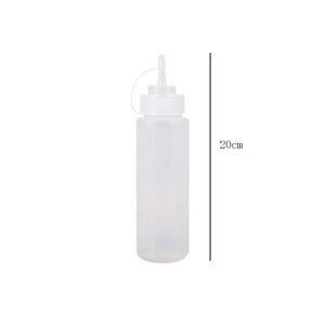 lasenersm 1 Piece Plastic Squeeze Bottle Plastic Squeeze Condiment Bottle Ketchup BBQ Sauce Dispensing Bottle with Twist On Cap Lids for Sauce Ketchup Craft Paint(12 Oz, White)