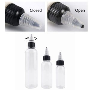 Squeeze Bottle Set, 2 Pack 120ml/90ml/60ml/30ml/15ml Plastic Condiment Squeeze Bottles for Icing, Cookie Decorating, Ketchup, BBQ, Sauces, Syrup, Condiments, Dressings, Arts and Crafts 90ML