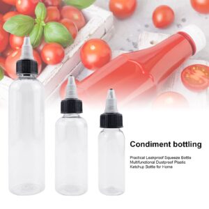 Squeeze Bottle Set, 2 Pack 120ml/90ml/60ml/30ml/15ml Plastic Condiment Squeeze Bottles for Icing, Cookie Decorating, Ketchup, BBQ, Sauces, Syrup, Condiments, Dressings, Arts and Crafts 90ML