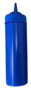bark and lindy bpa free food prep 12 oz plastic condiment squeeze bottle for hot sauces condiments dressings (blue)