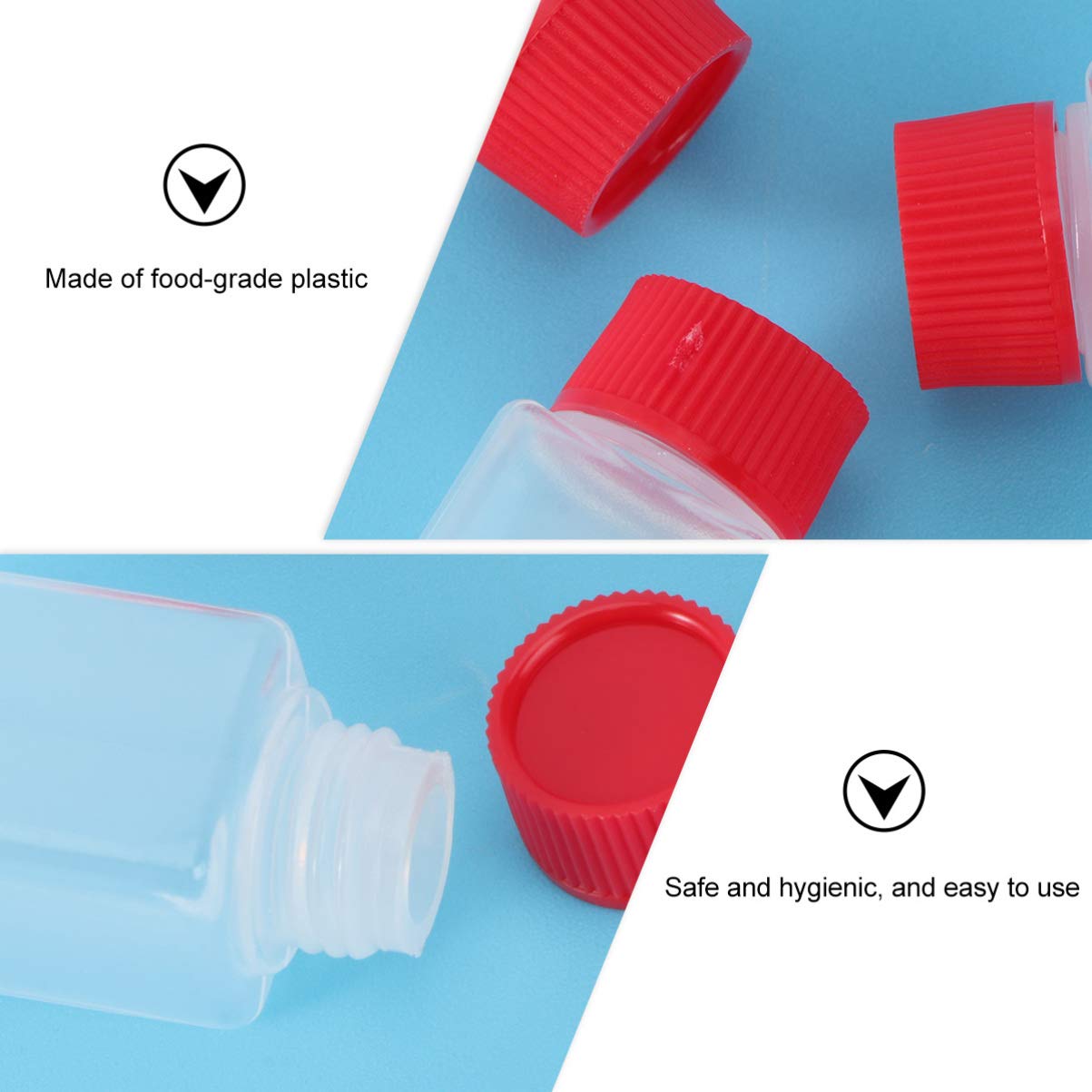 PRETYZOOM 100 Pcs Mini Condiment Squeeze Bottle Disposable Salad Dressing Tomato Ketchup Sauce Containers Plastic Squirt Bottle Empty Dispenser for BBQ Salad Food Liquid 6.5ml