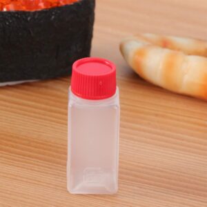 PRETYZOOM 100 Pcs Mini Condiment Squeeze Bottle Disposable Salad Dressing Tomato Ketchup Sauce Containers Plastic Squirt Bottle Empty Dispenser for BBQ Salad Food Liquid 6.5ml