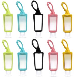 10 pack keychain empty squeeze bottle with holder,travel size 1 oz leakproof squeeze bottles for kids and adult party favor (10pack)