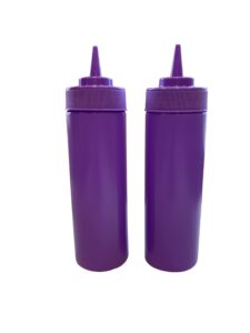 bark and lindy purple bpa free squeeze bottle food prep plastic condiment 12 oz for hot sauces condiments dressings (2)