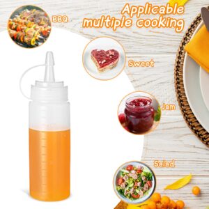 60 Pieces 4 oz Plastic Condiment Squeeze Bottles Small Squirt Bottles for Cooking with Twist on Cap Lids Clear Ketchup Bottles Squeeze Oil Syrup Sauce Dispenser Container for Food Barbecue Crafts