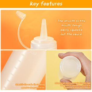 60 Pieces 4 oz Plastic Condiment Squeeze Bottles Small Squirt Bottles for Cooking with Twist on Cap Lids Clear Ketchup Bottles Squeeze Oil Syrup Sauce Dispenser Container for Food Barbecue Crafts