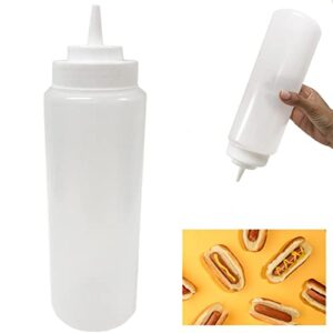 1 Large Clear Squeeze Bottle Wide Mouth Condiment Dispenser Dressing Sauce 32 Oz