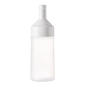akoak 1 pack 250 ml （8.45 oz） plastic extrusion bottle pressing oil bottle multi-function condiment dispenser household kitchen tomato salad jam bottle (white)