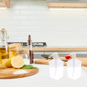 Cabilock Plastic Squeeze Condiment Bottles Mason Jar Syrup Honey Dispenser Pump Bottle for Juice Icing Ketchup Frosting Cookie Decorating Sauces 1100ML (White)