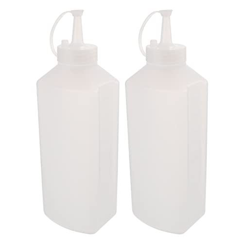 UPKOCH Squirt Bottle 2Pcs Plastic Squeeze Squirt Condiment Bottles With On Cap Lids Dispensers For Ketchup Mustard Mayo Hot Sauces Olive Oil Plastic Squeeze Bottles Plastic Water Bottles