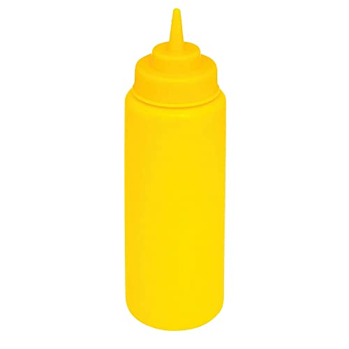 G.E.T. Enterprises SB-24-Y Yellow 24 oz. Squeeze Bottle, Break Resistant, Yellow (Pack of 12)