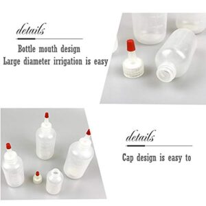 12 Pack 4 Ounce Plastic Squeeze Dispensing Bottles with Red Tip Caps and Measurement - Perfect For Ketchup, BBQ, Sauces, Syrup, Condiments, Dressings, Arts and Crafts - BPA-Free，Equipped with a funnel