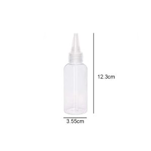 lasenersm 6 Pieces Plastic Squeeze Bottles 2oz Small Squeeze Bottles Plastic Bottles Applicator Mini Empty Squirt Bottle with Top Cap for Paint Art Craft Liquids Lotion Glue, Transparent