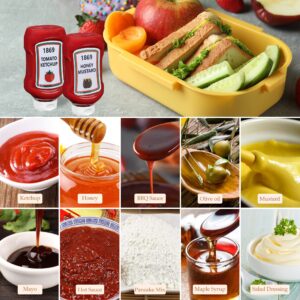 WXOIEOD 4 Pieces Plastic Salad Dressing Containers, 360ml Empty Ketchup Bottle Honey Mustard Squeeze Container Sauce Squirt 360ml/12oz