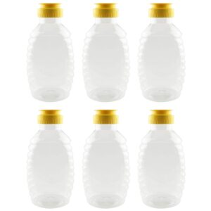 jcbiz 6pcs clear squeeze honey bottle honey container dispenser 154x78mm portable food packaging pet sealed can for liquid products