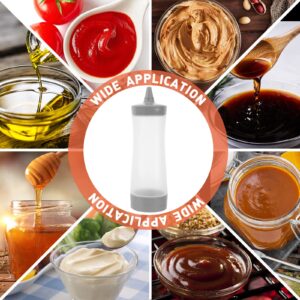 UPKOCH 3PCS Plastic Squeeze Squirt Condiment Bottles Ketchup Bottle Mustard Sauce Containers for Kitchen Condiment (Grey)