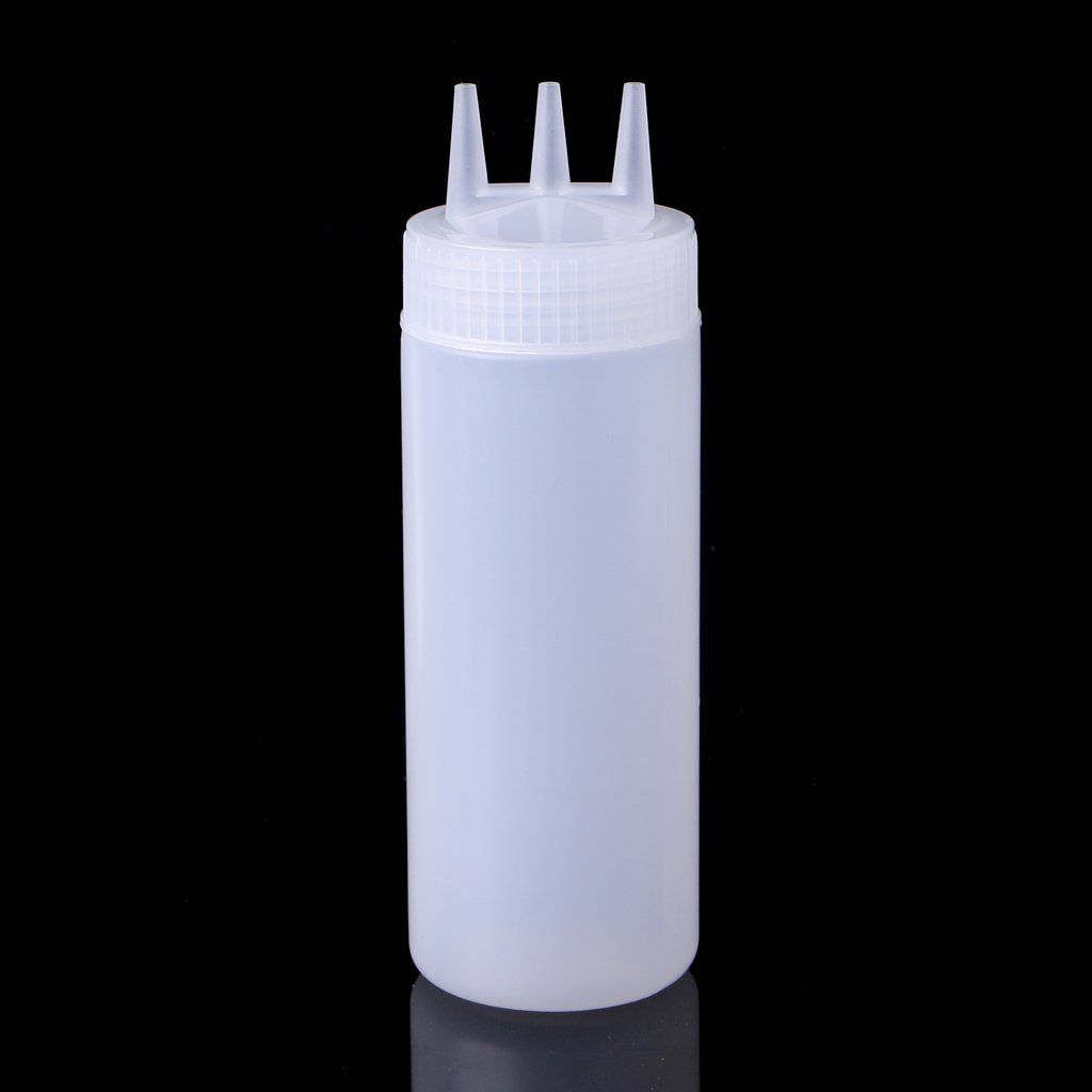 Squeeze Bottle,3 Hole Squeeze Bottle Condiment Dispenser Sauce Vinegar Oil Ketchup Cruet Bin