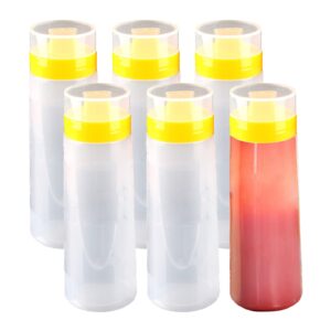 6-pack porous squeeze bottles, resin condiment squeeze bottle refillable condiment container for ketchup jam mayonnaise bbq sauce