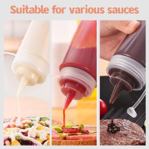 TACYKIBD 6 Pcs 8 Oz Condiment Squeeze Bottles, Plastic Squeeze Squirt Bottles with Twist on Caps and Measurement, Container Dispenser for Ketchup Mustard BBQ Sauces Salad Dressings Olive Oil