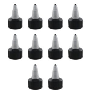 jcbiz 10pcs squeeze bottle cap 24 tooth black and natural twist caps replacement caps for squeeze bottles plastic bottle cap twist off cap for pe/pet bottle