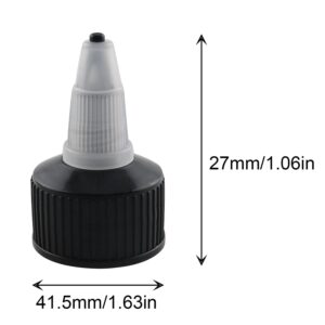 JCBIZ 10pcs Squeeze Bottle Cap 24 Tooth Black and Natural Twist Caps Replacement Caps for Squeeze Bottles Plastic Bottle Cap Twist Off Cap for PE/PET Bottle