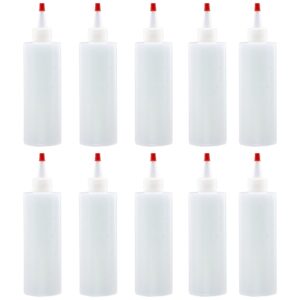 lakeshore trade 10 pack 8-ounce plastic squeeze bottles with red tip caps for food, crafts, art, multi purpose