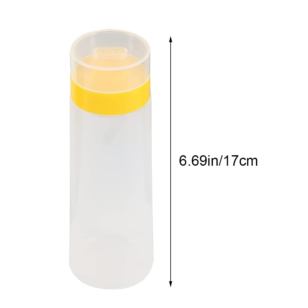 YIKEXIAOSHULIN Squeeze Bottle Transparent Condiment Bottle Dispenser 4 Holes Sauce Bottle with Cap for Ketchup Mustard Mayo Dressing Hot Sauce