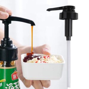 vovcig syrup bottle nozzle, pressure oil sprayer, household pump push-type, sauce plastic pump - with long dip tubes - for oyster oil jam ketchup bottles -type