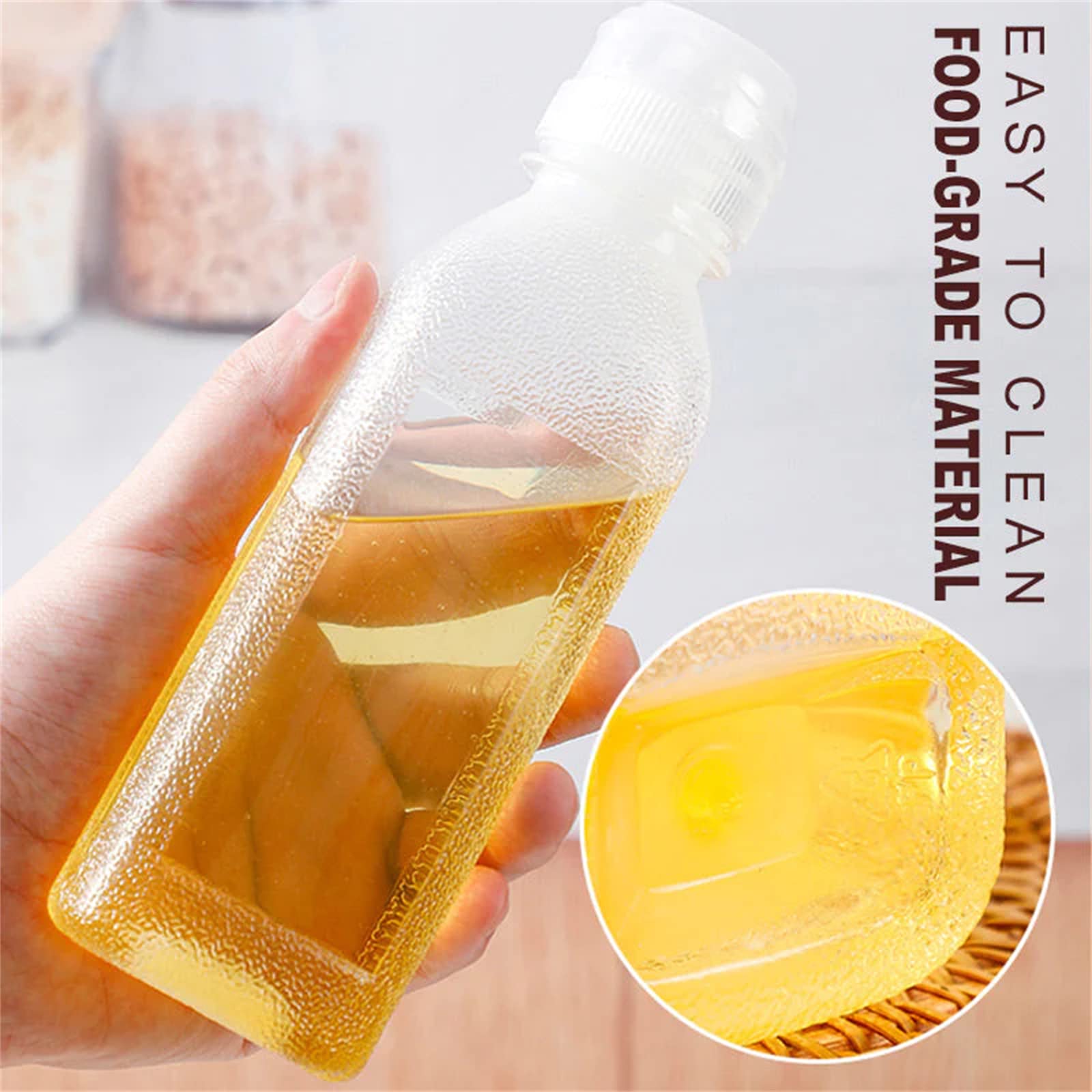 chiLUER Kitchen Squeeze Oil Bottle Dispenser - Condiment Squeeze Bottle,Leak Proof Squirt Reusable Plastic Oil Container,Easy Refill and Cleaning 500ml