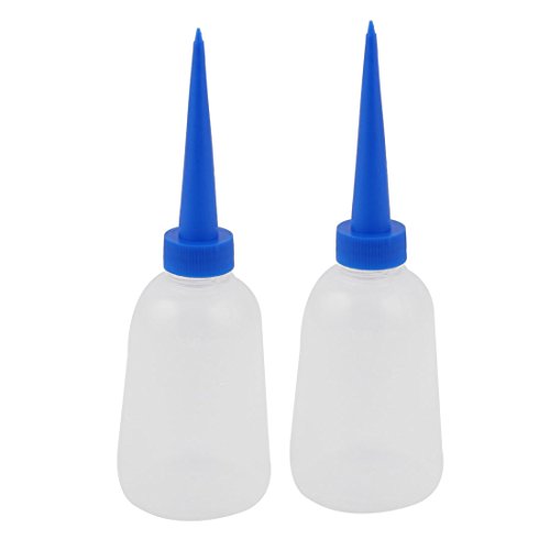 uxcell 2PCS 150ml Blue Nozzle Empty Squeeze Measuring Bottle Dispenser