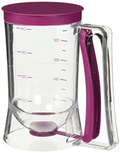 kole batter dispenser with squeeze handle kitchen essentials, regular, transparent