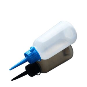 plastic clear tip applicator bottle squeeze bottle, kitchen gadget hotel home condiment supplies with cap(blue)