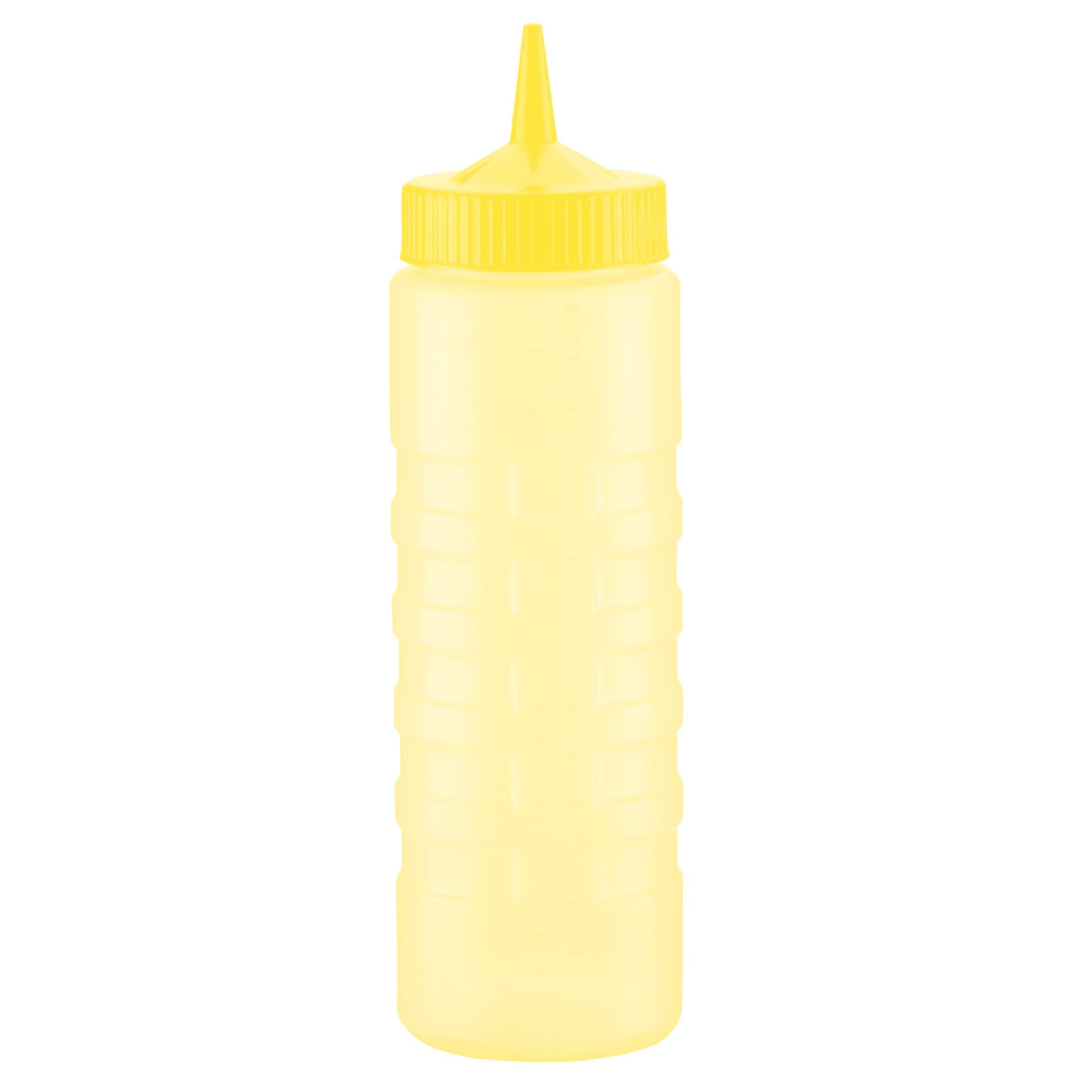 Traex 4924C-08 Color-Mate Yellow 24 Ounce Single Tip Squeeze Dispenser