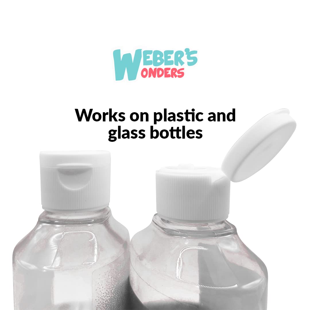 Weber's Wonders 12 Pack - 24/410 White Replacement Flip-Top Caps - Paint Dispenser Bottles - Is For 24 mm Bottle Opening Only