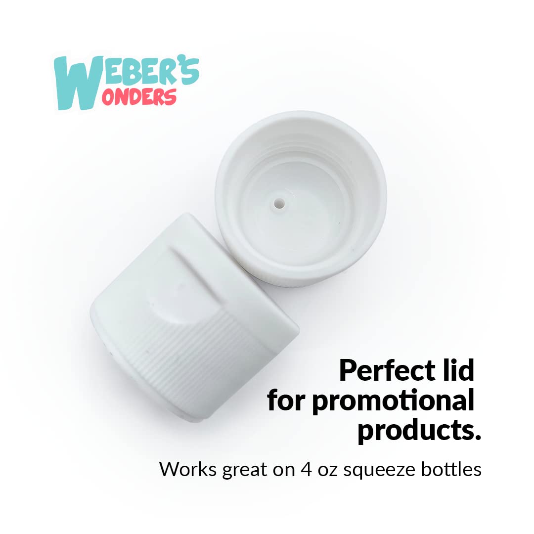 Weber's Wonders 12 Pack - 24/410 White Replacement Flip-Top Caps - Paint Dispenser Bottles - Is For 24 mm Bottle Opening Only