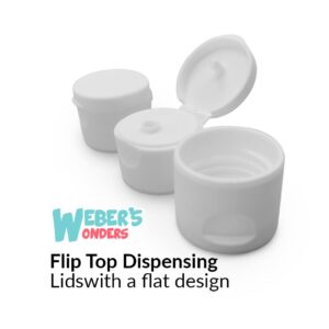 Weber's Wonders 12 Pack - 24/410 White Replacement Flip-Top Caps - Paint Dispenser Bottles - Is For 24 mm Bottle Opening Only